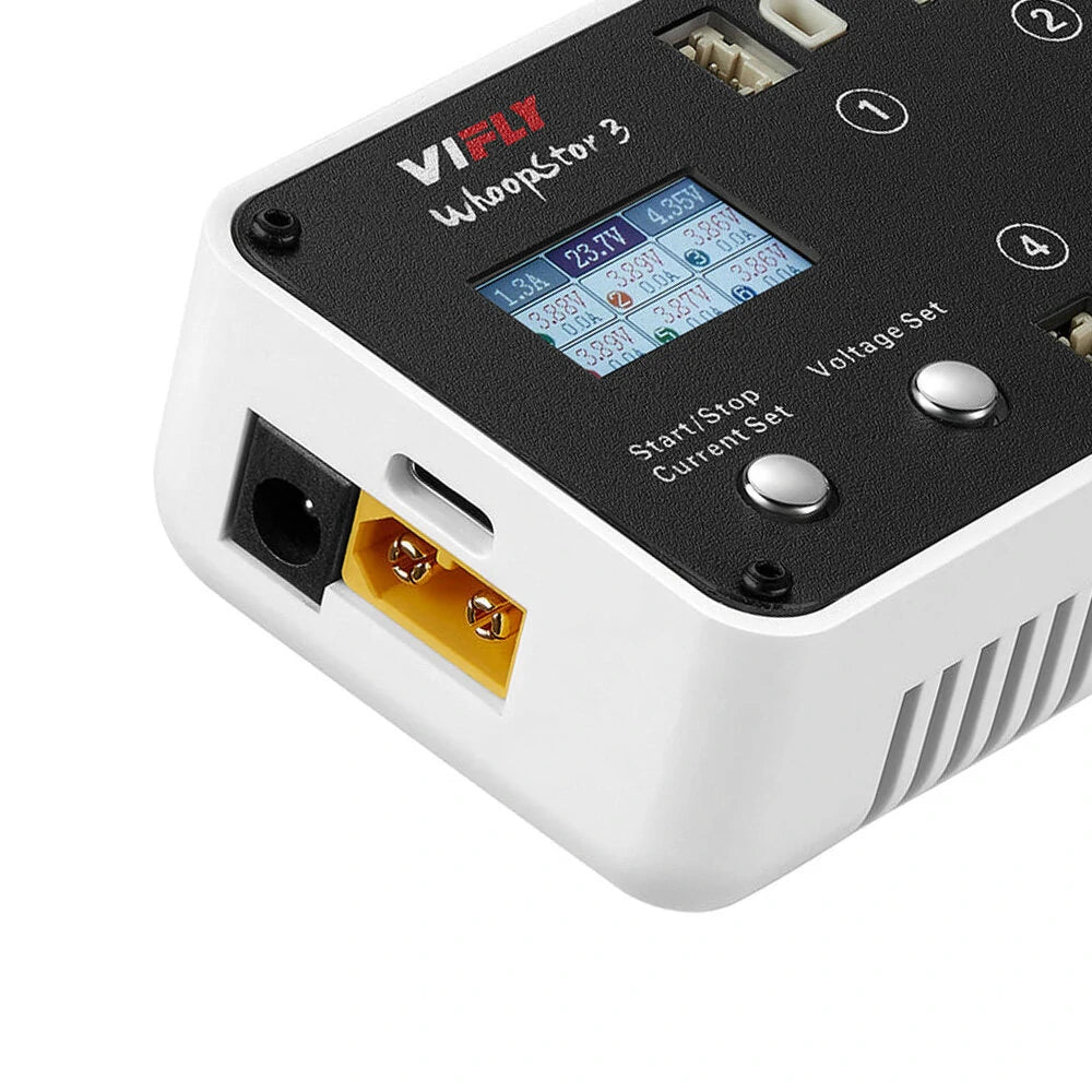 VIFLY WhoopStor V3 40W 1S Lipo Charger with BT2/A30/PH2 Connector, Fast Charge