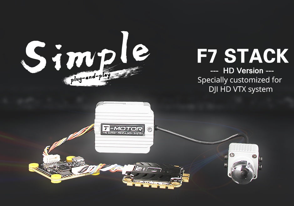 Hot Deal! T-Motor F7 HD Stack: F7 BMI270 FC + F55A PRO II 3 - 6S 4 - in - 1 AM32 ESC Combo