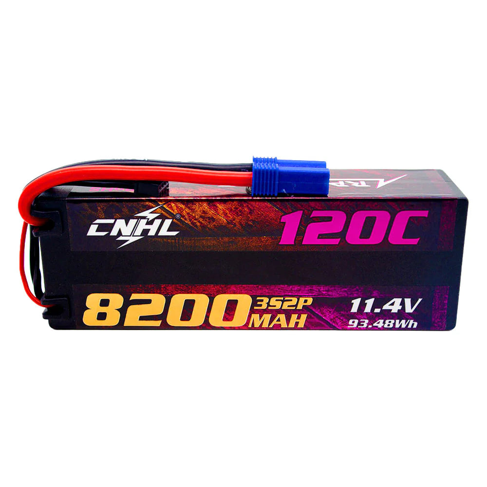 CNHL Racing Series 8200mAh 11.4V 3S 120C HV Hard Case LiHV Lipo Battery with EC5 Plug