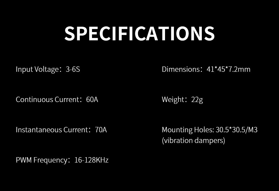 T-Motor P60A V2 3 - 6S 4 - in - 1 BLHeli_32 128K ESC with Dshot2400, 30.5x30.5 Mounting