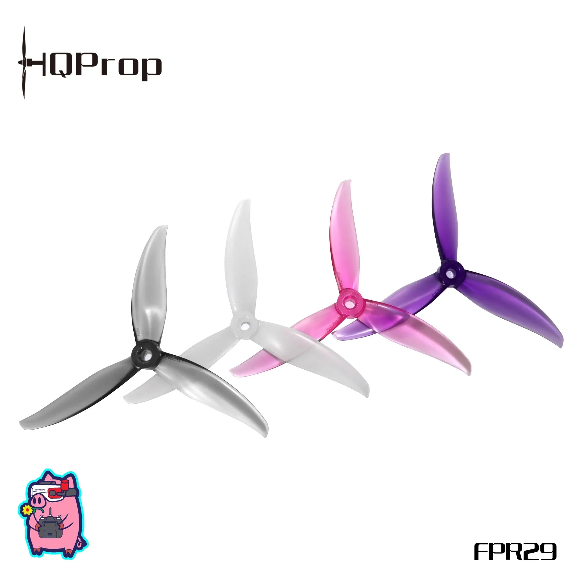 HQProp FlowerPig 5.1 - inch 3 - Blade Polycarbonate Propellers (2 CW + 2 CCW)