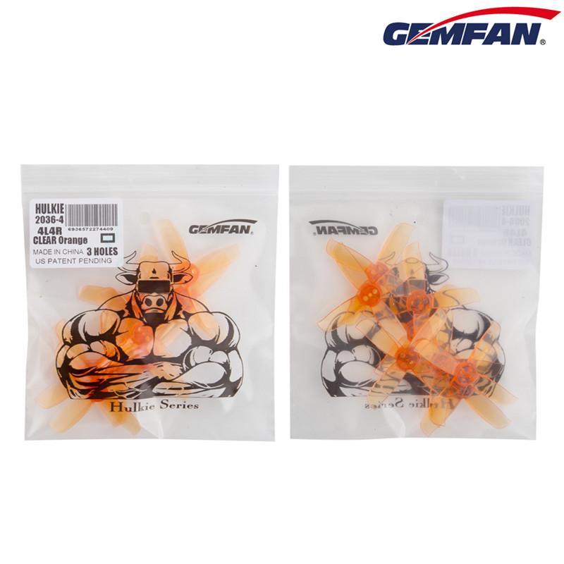 Gemfan Hulkie 2036 4-Blade 3-Hole Propellers Pack (8 Pcs, CW/CCW) - Durable for Racing