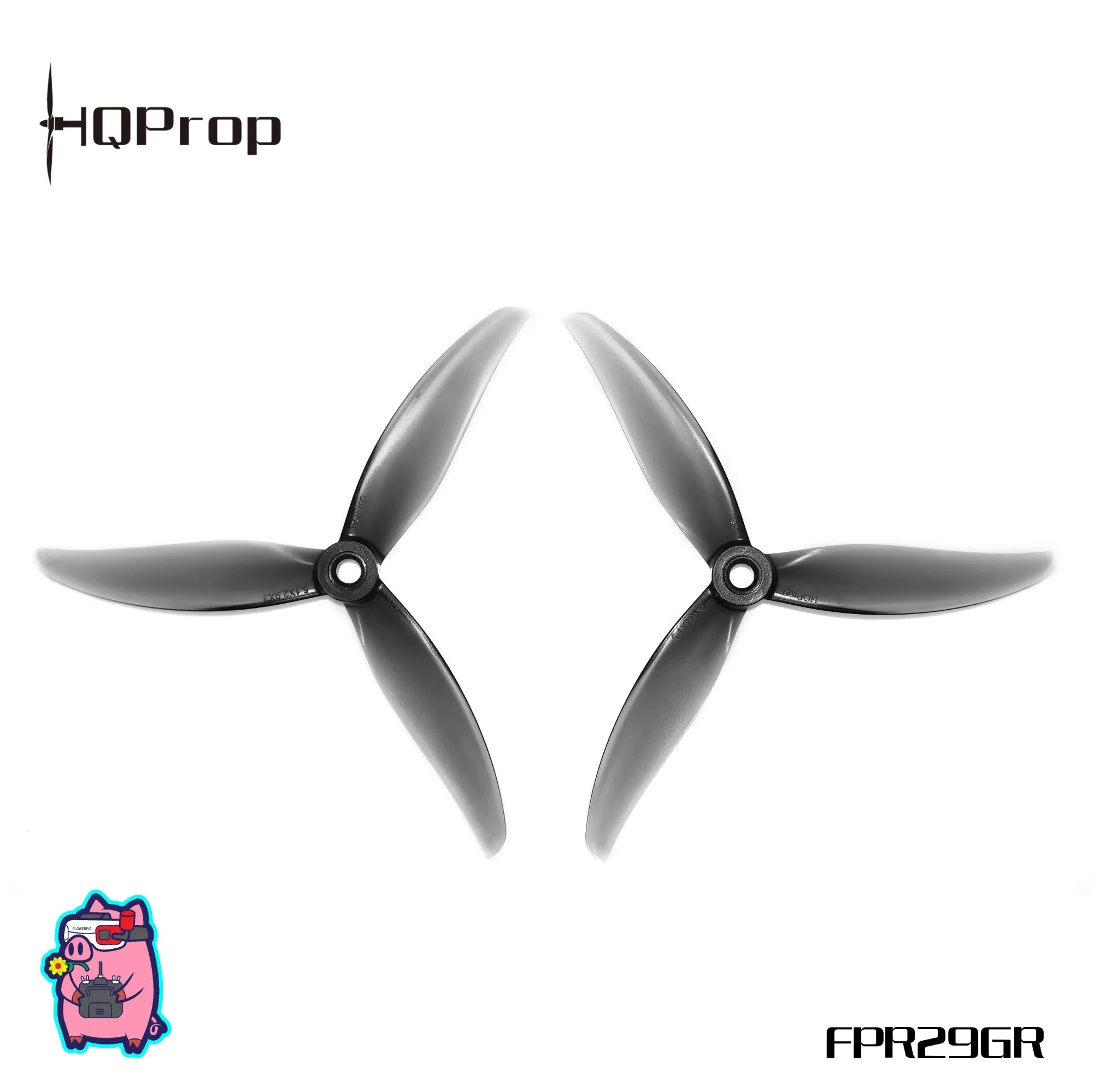 HQProp FlowerPig 5.1 - inch 3 - Blade Polycarbonate Propellers (2 CW + 2 CCW)