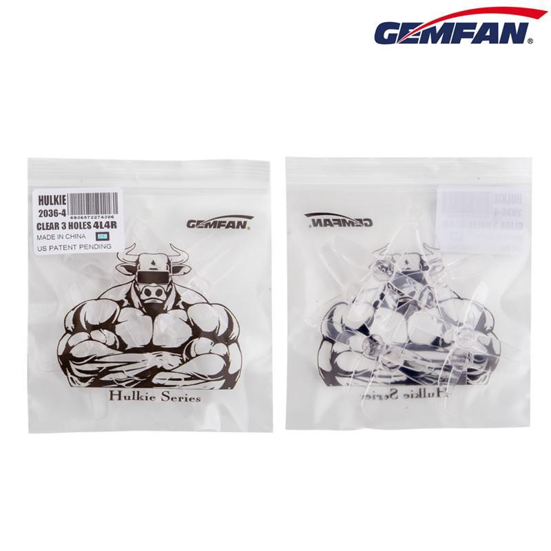 Gemfan Hulkie 2036 4-Blade 3-Hole Propellers Pack (8 Pcs, CW/CCW) - Durable for Racing