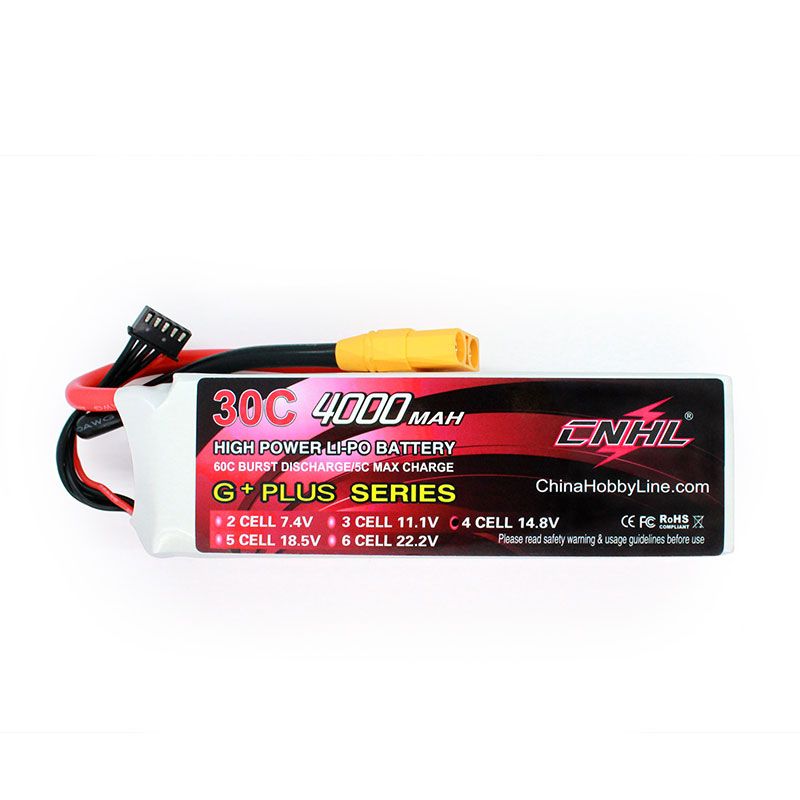 Hot Deal: CNHL 4000mAh 14.8V 4S 30C Lipo Battery with XT90 Connector