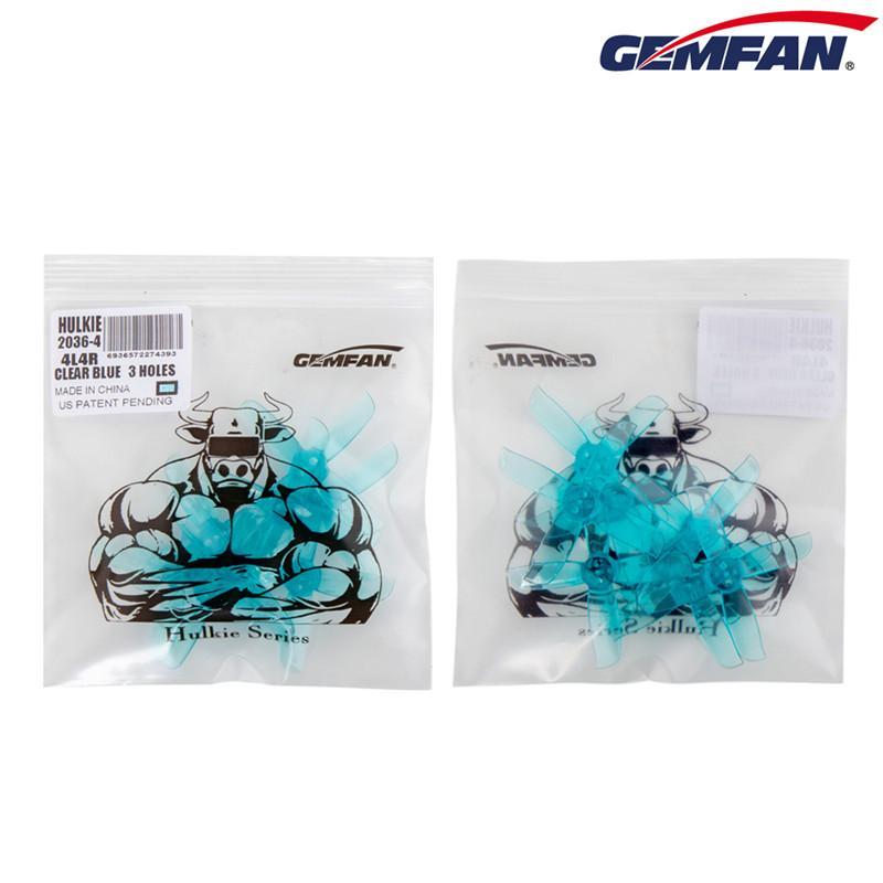 Gemfan Hulkie 2036 4-Blade 3-Hole Propellers Pack (8 Pcs, CW/CCW) - Durable for Racing