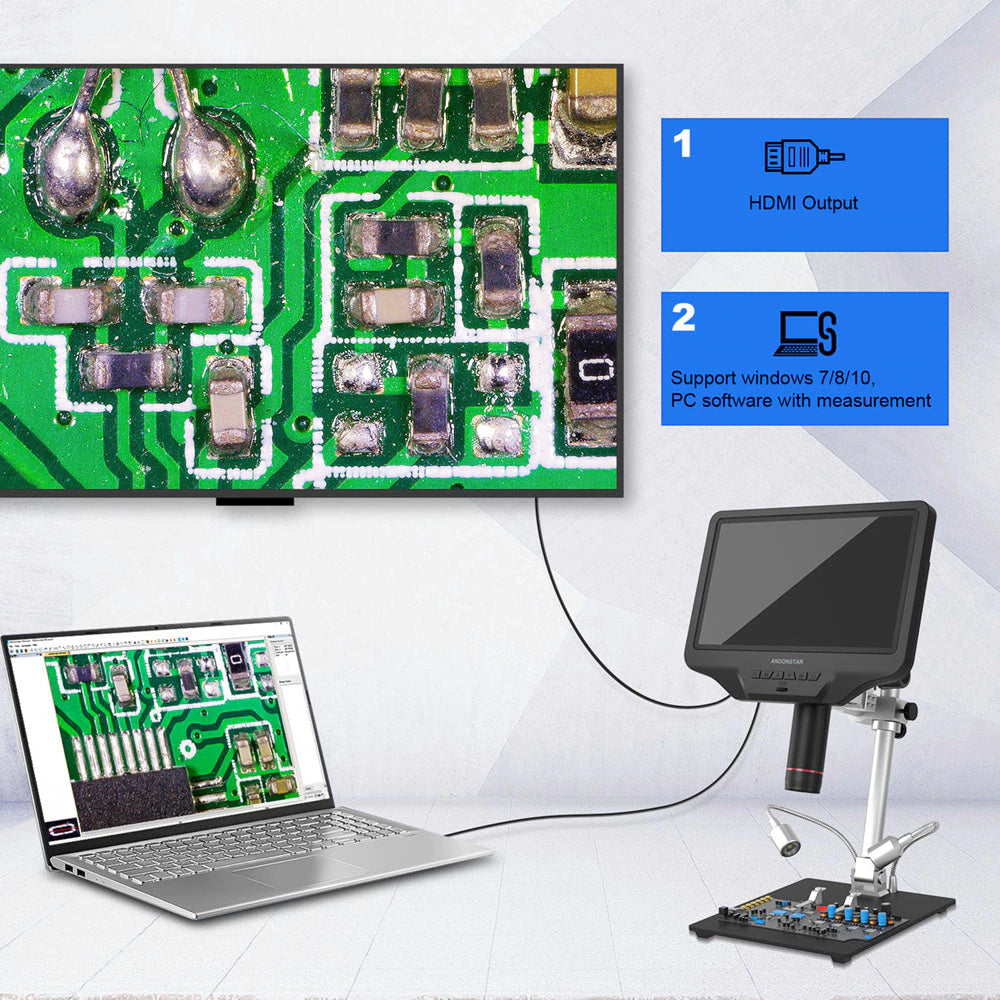 Andonstar 10.1'' AD409 PRO HDMI WIFI Digital Microscope for PCB SMT SMD Repair with Measure Software