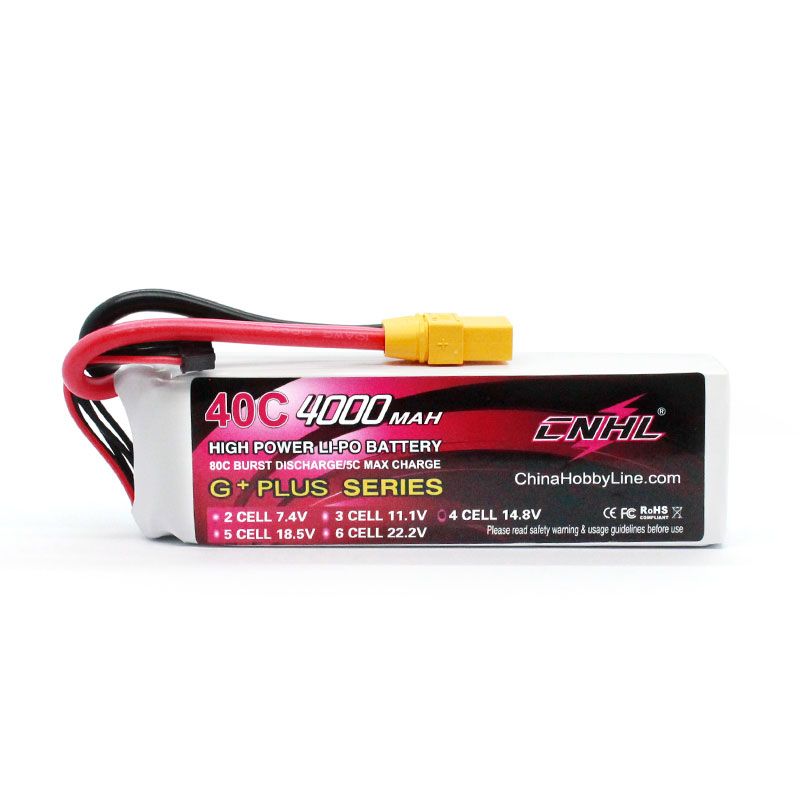 Hot Deal! CNHL 4000mAh 14.8V 4S 40C Lipo Battery with XT90 Connector