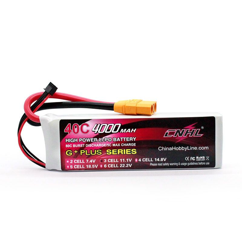Hot Deal! CNHL 4000mAh 11.1V 3S 40C Lipo Battery for Airplane, Heli, Jet, EDF with XT90 Connector