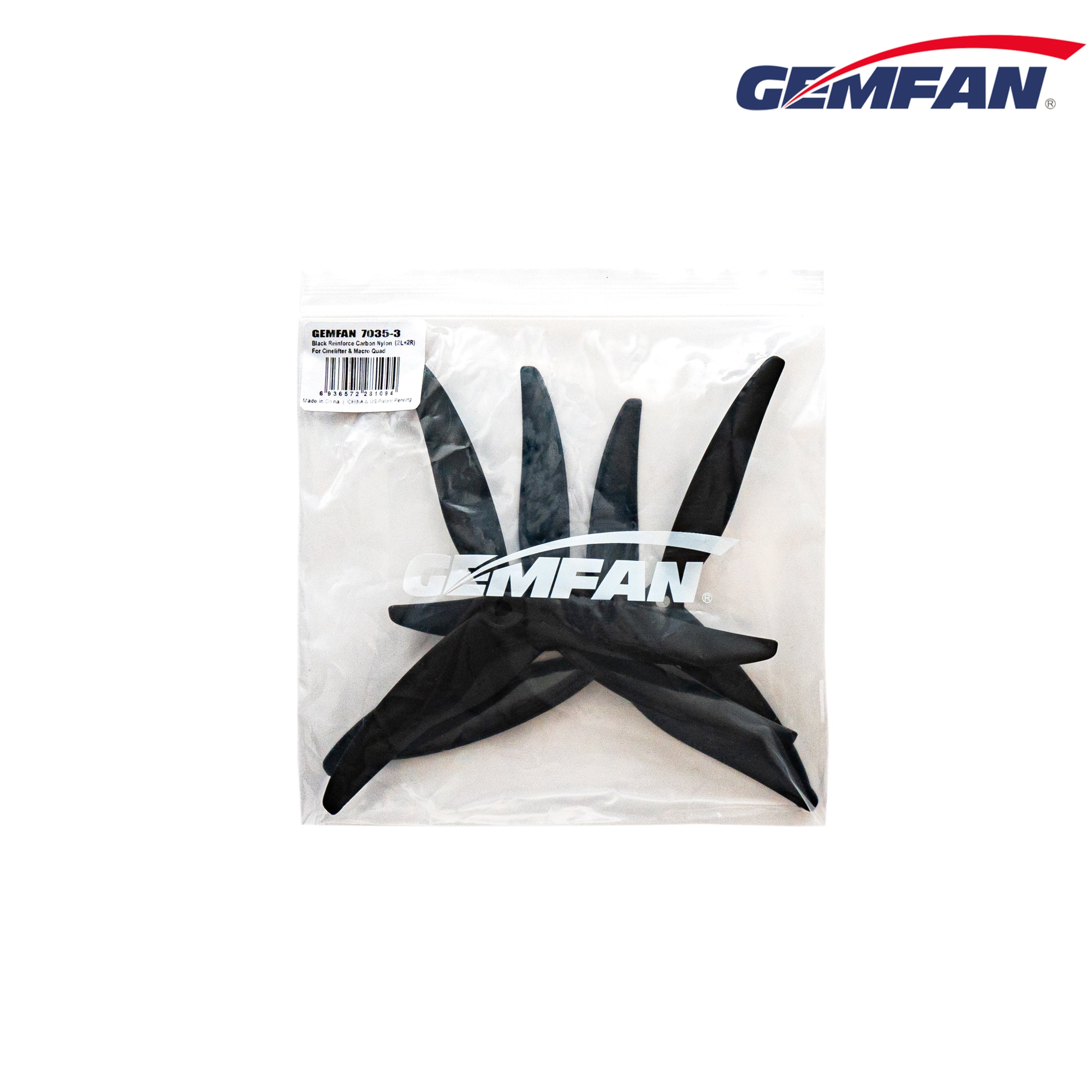 Gemfan 7035 CL Cinelifter 3-Blade Propeller Bundle: 2CW+2CCW, Durable Nylon Carbon
