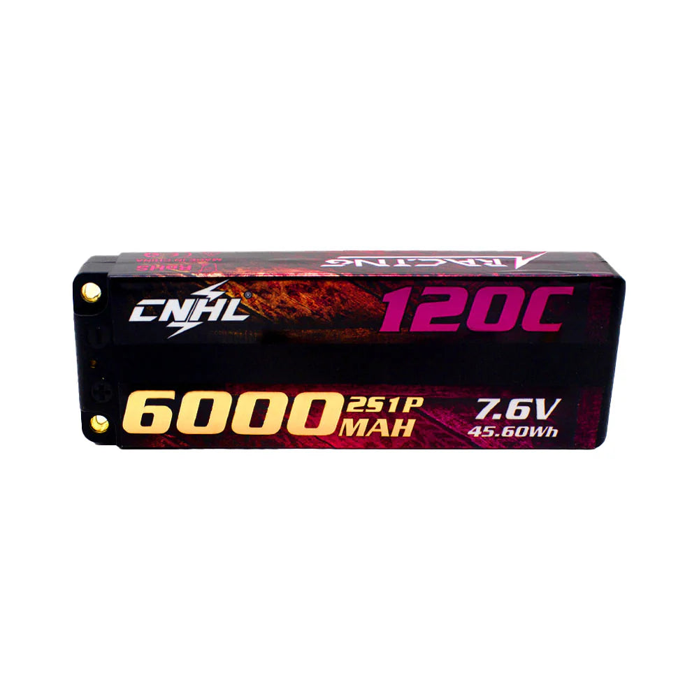 Hot Sale! CNHL Racing Series 6000mAh 7.6V 2S 120C HV Hard Case LiHV Lipo Battery with EC5 for RC Racing