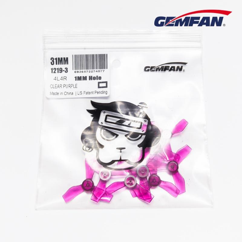 Gemfan 1.2x1.9 3-Blade Micro Whoop Propellers 1mm Shaft (4CW + 4CCW) for Racing