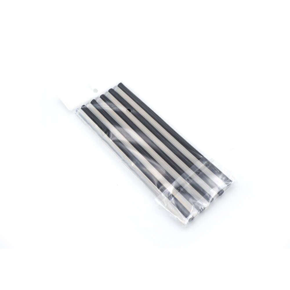 Pack of 10 Transparent & Black 7mm x 200mm Hot Melt Glue Sticks