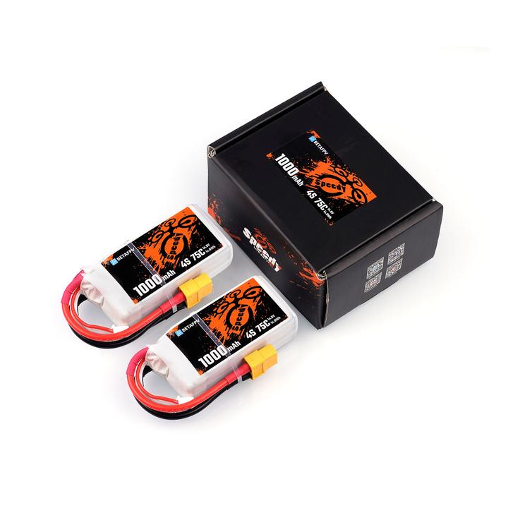 BetaFPV 1000mAh 4S 75C XT60 LiPo Battery (1pc) for FPV Quadcopter