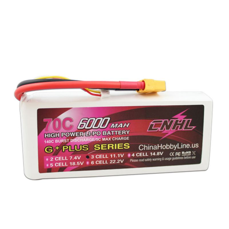 CNHL G+ Plus 6000mAh 11.1V 3S 70C XT90 High - Performance Lipo Battery