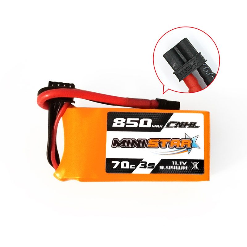 CNHL MiniStar 850mAh 11.1V 3S 70C Lipo Battery with XT30 Connector