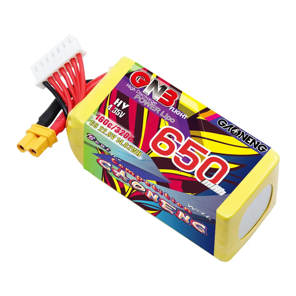 GAONENG High - Performance 6S 22.8V 650mAh 160C XT30 LiHV LiPo Battery