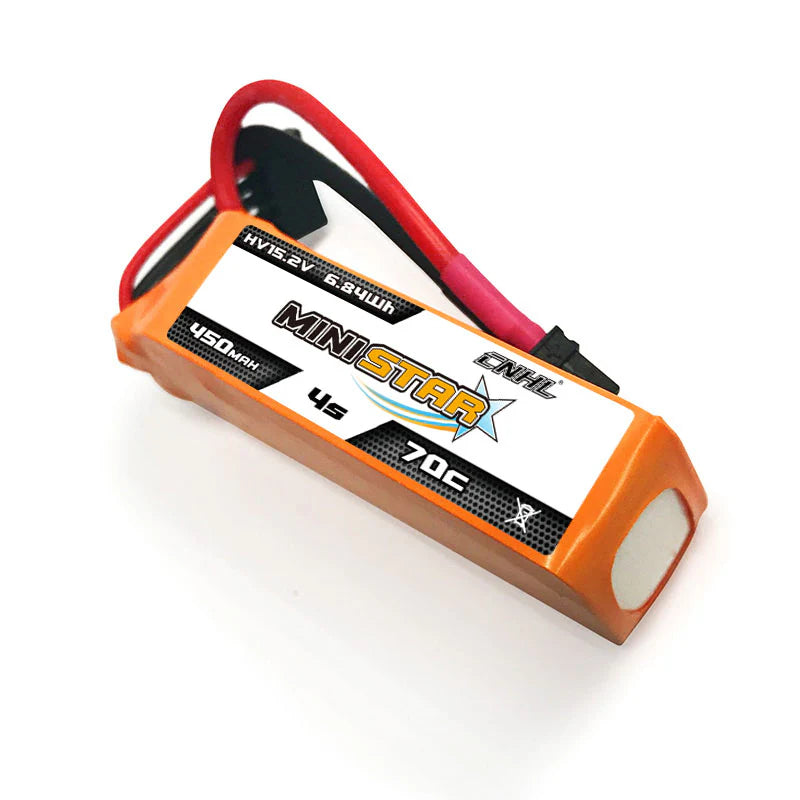 CNHL MiniStar 3-Pack 450mAh 15.2V 4S 70C LiHV Lipo Battery with XT30