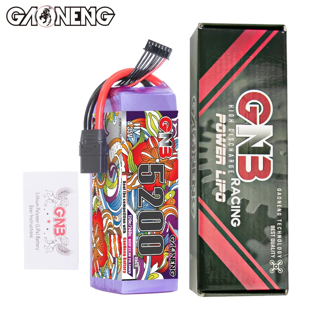 High - Performance GAONENG GNB 6S 22.8V 5200mAh 120C LiPo Battery with XT90 Connector [DG]