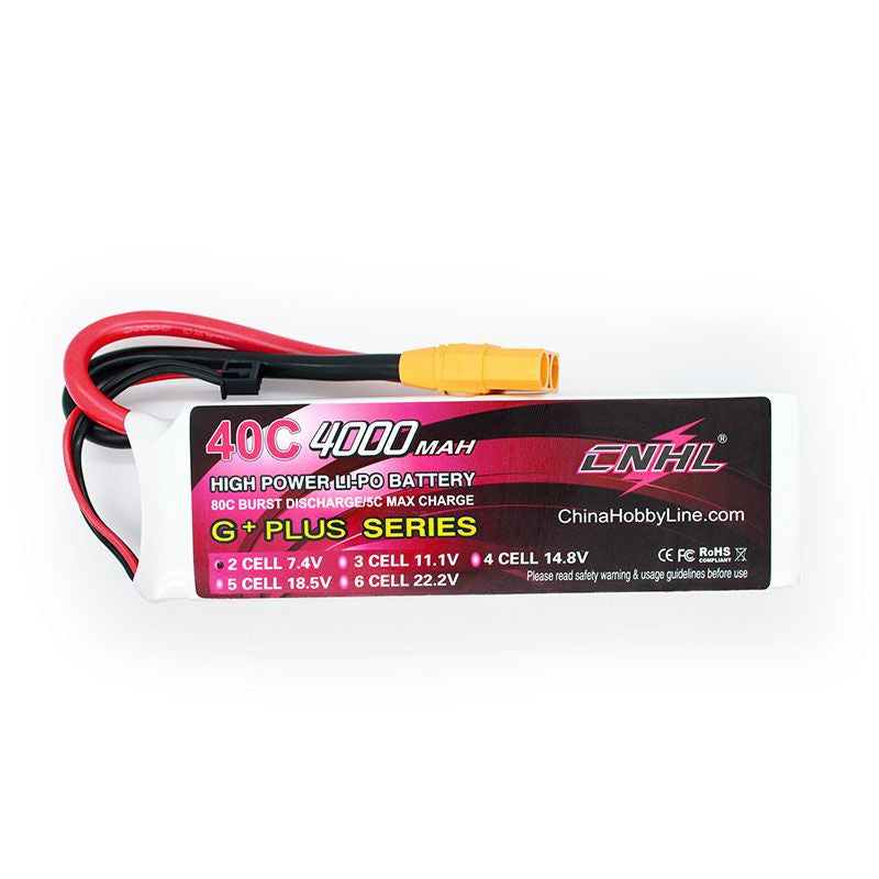 Hot Sale! CNHL 4000mAh 7.4V 40C Lipo Battery for Airplane, Heli, Jet, EDF with XT90 Connector