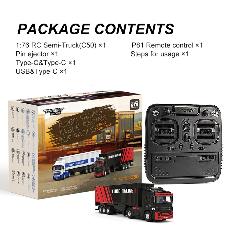 Hot Deal! RadioMaster Turbo Racing C50 1:76 Scale RC Semi - Truck for Enthusiasts