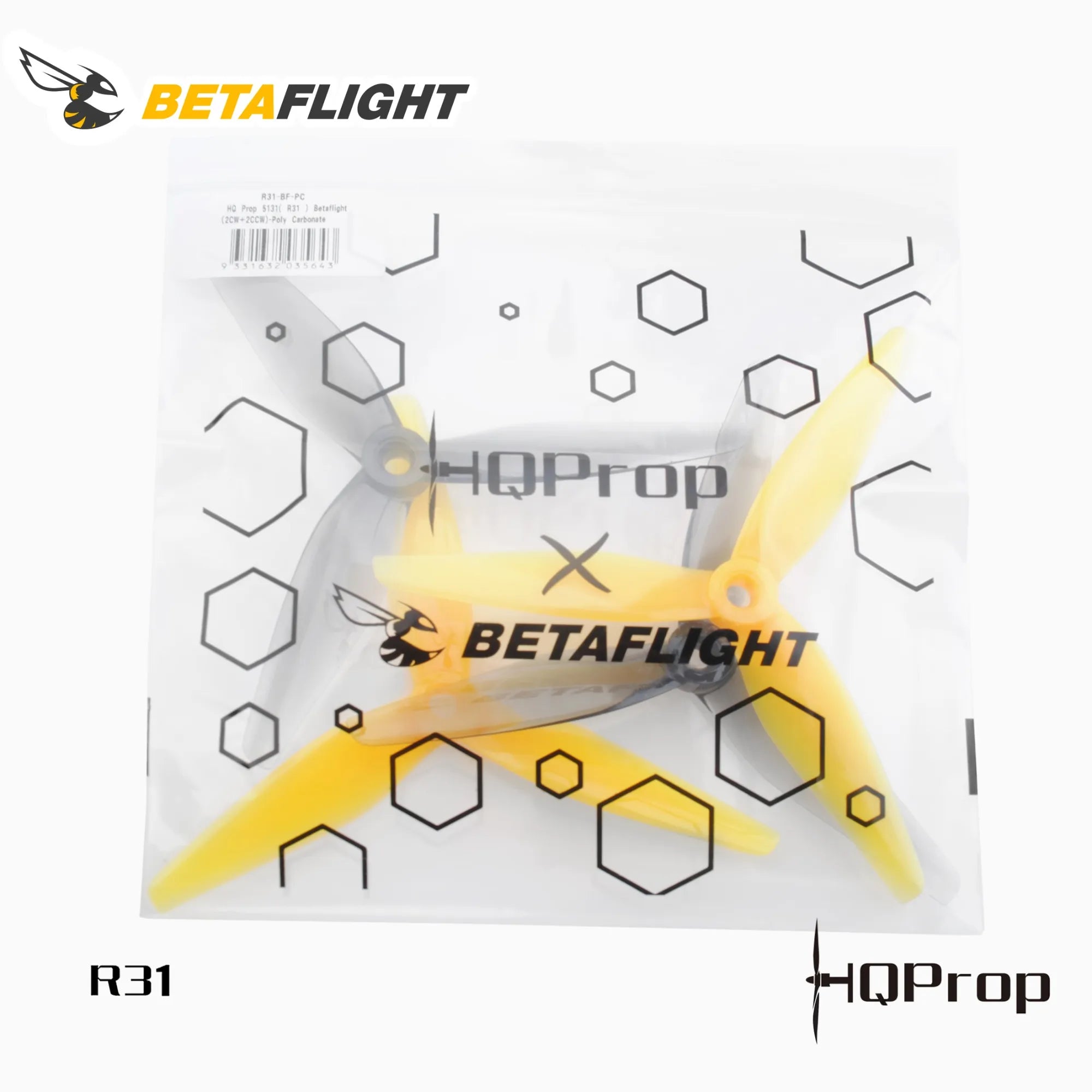 HQProp R31-PC 5.1-inch 3-Blade Poly Carbonate Propellers (2 CW + 2 CCW)
