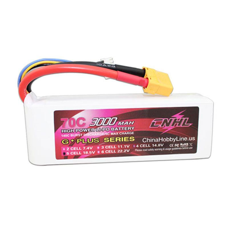 CNHL G+Plus 3000mAh 18.5V 5S 70C XT90 Lipo Battery for Aircraft