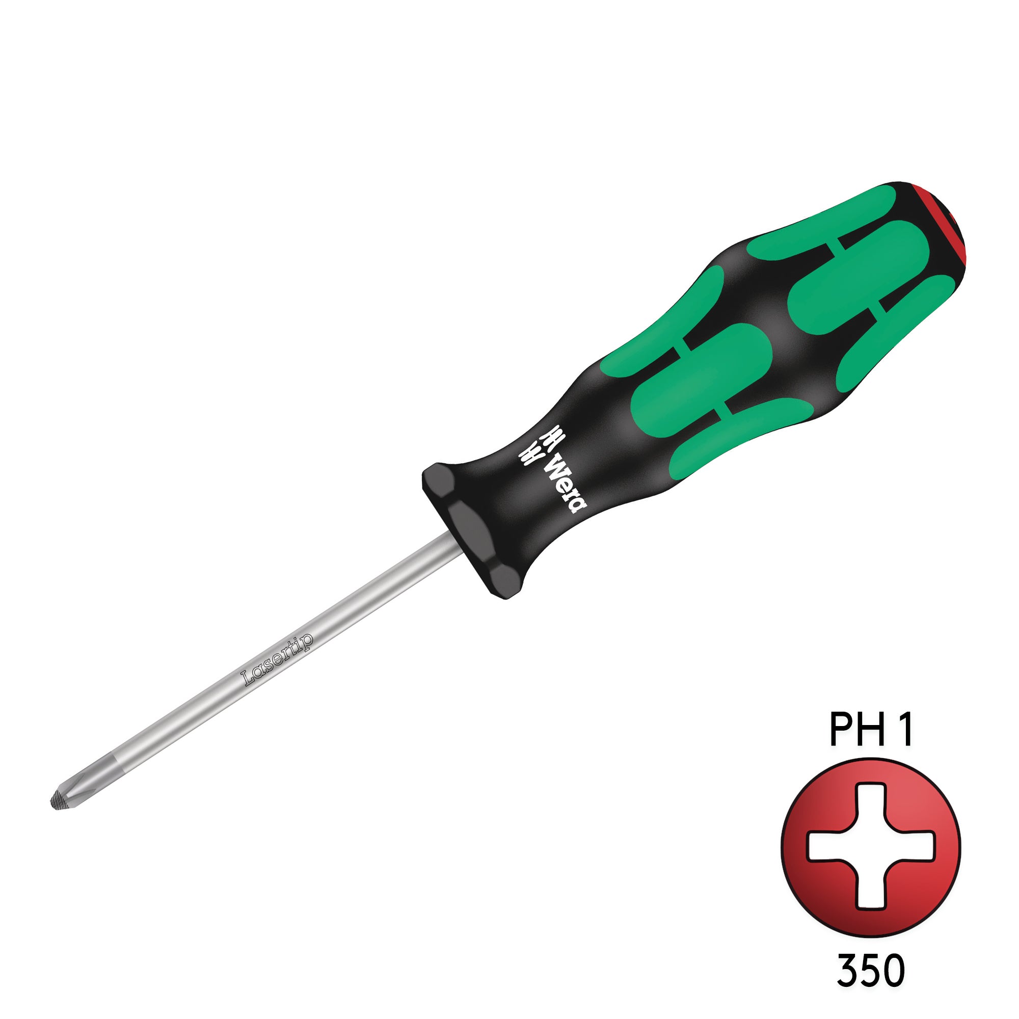 Get 10% Off! Wera 350 PH 1 X 80mm High - Quality Phillips Screwdriver with Laser Tip
