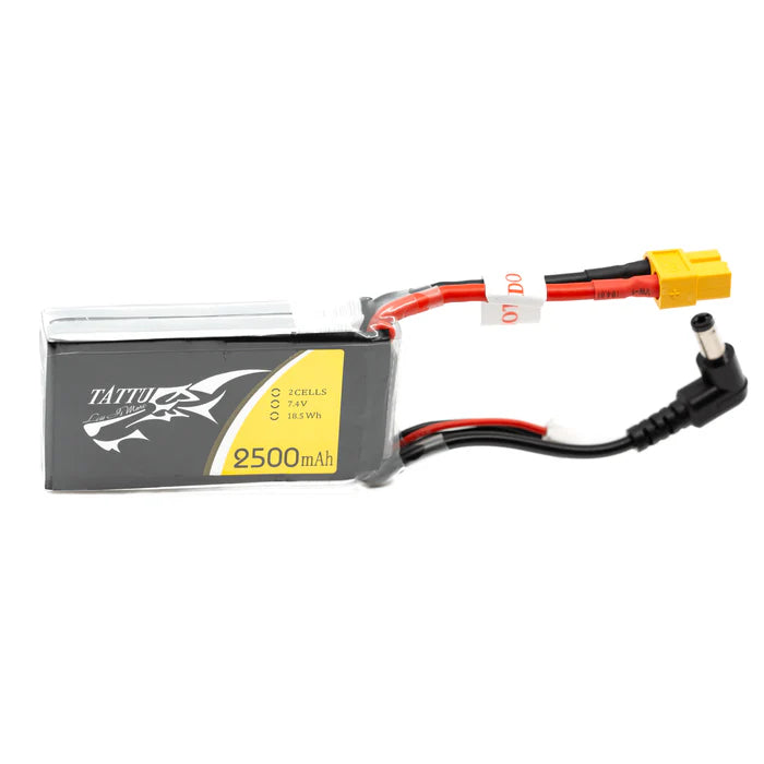 Hot Sale! Tattu 2500mAh 2S1P LiPo Battery Pack for Goggles with DC3.5mm Plug and XT60