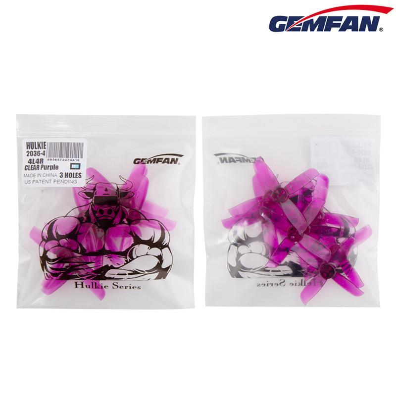 Gemfan Hulkie 2036 4-Blade 3-Hole Propellers Pack (8 Pcs, CW/CCW) - Durable for Racing