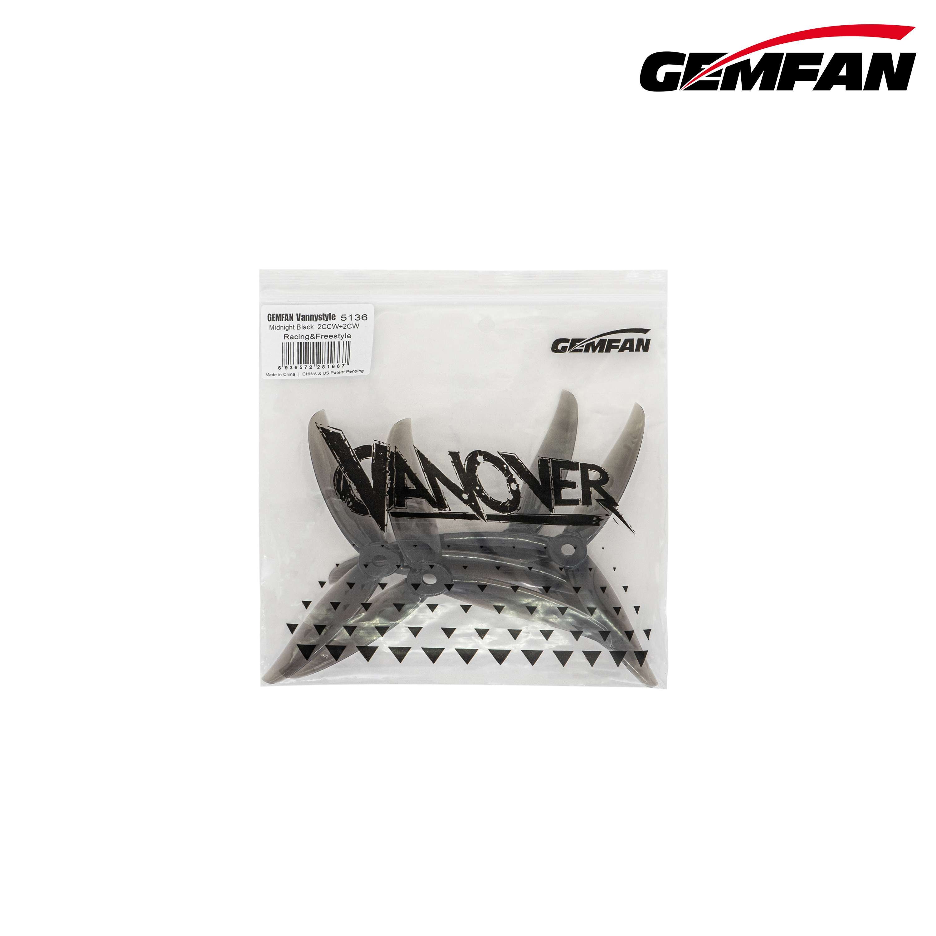 Gemfan Vanover 5136 3-Blade Drone Propellers (2 CW + 2 CCW) for Racing & Freestyle