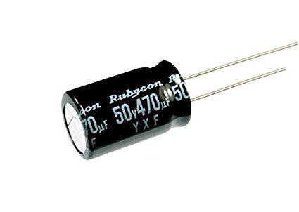 Rubycon ZLH Capacitor: 12.5x20mm, 50V/470uF, Low ESR