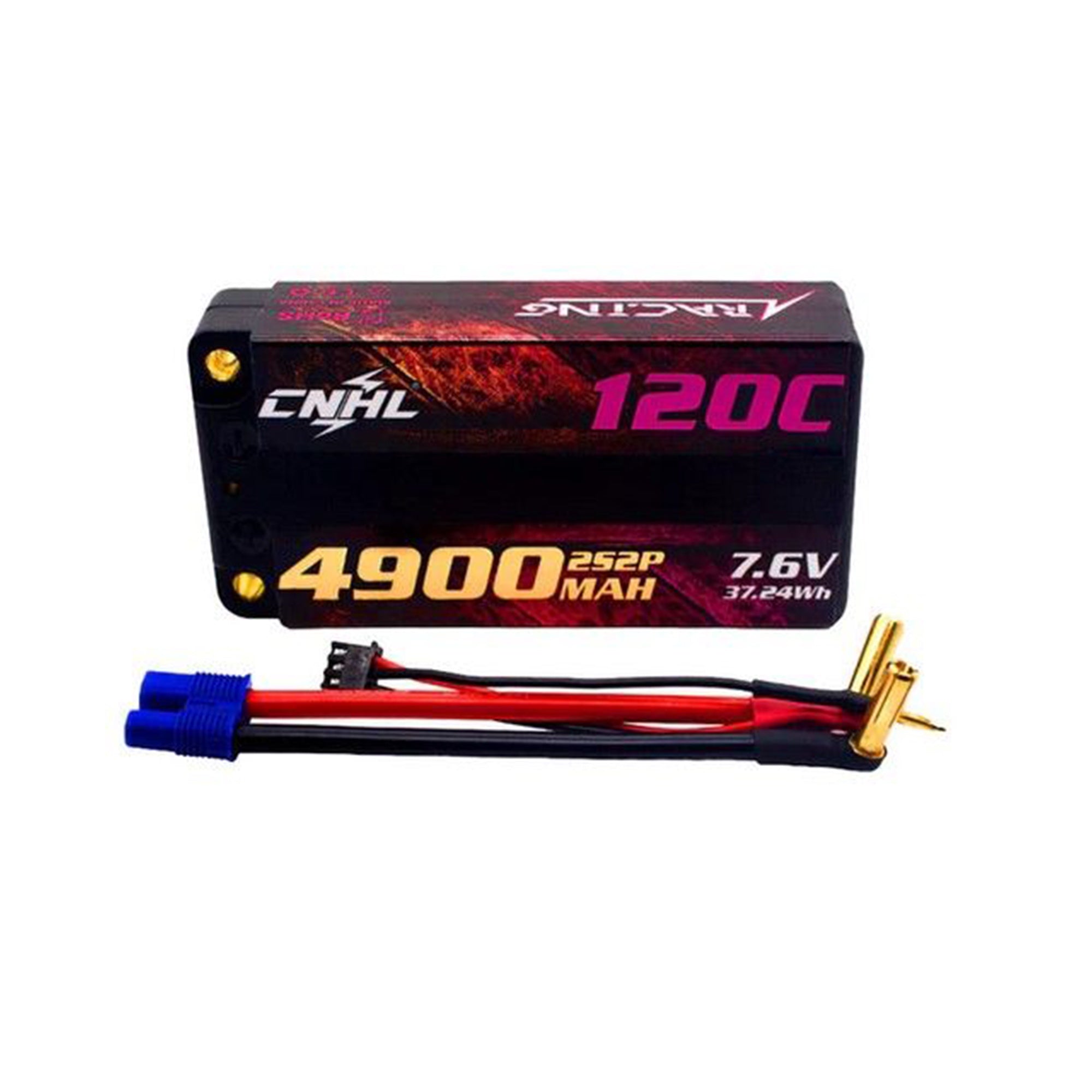 Hot Sale! CNHL Racing Series 4900mAh 7.6V 2S2P 120C HV Shorty Hard Case LiHV Lipo Battery with EC3 Connector