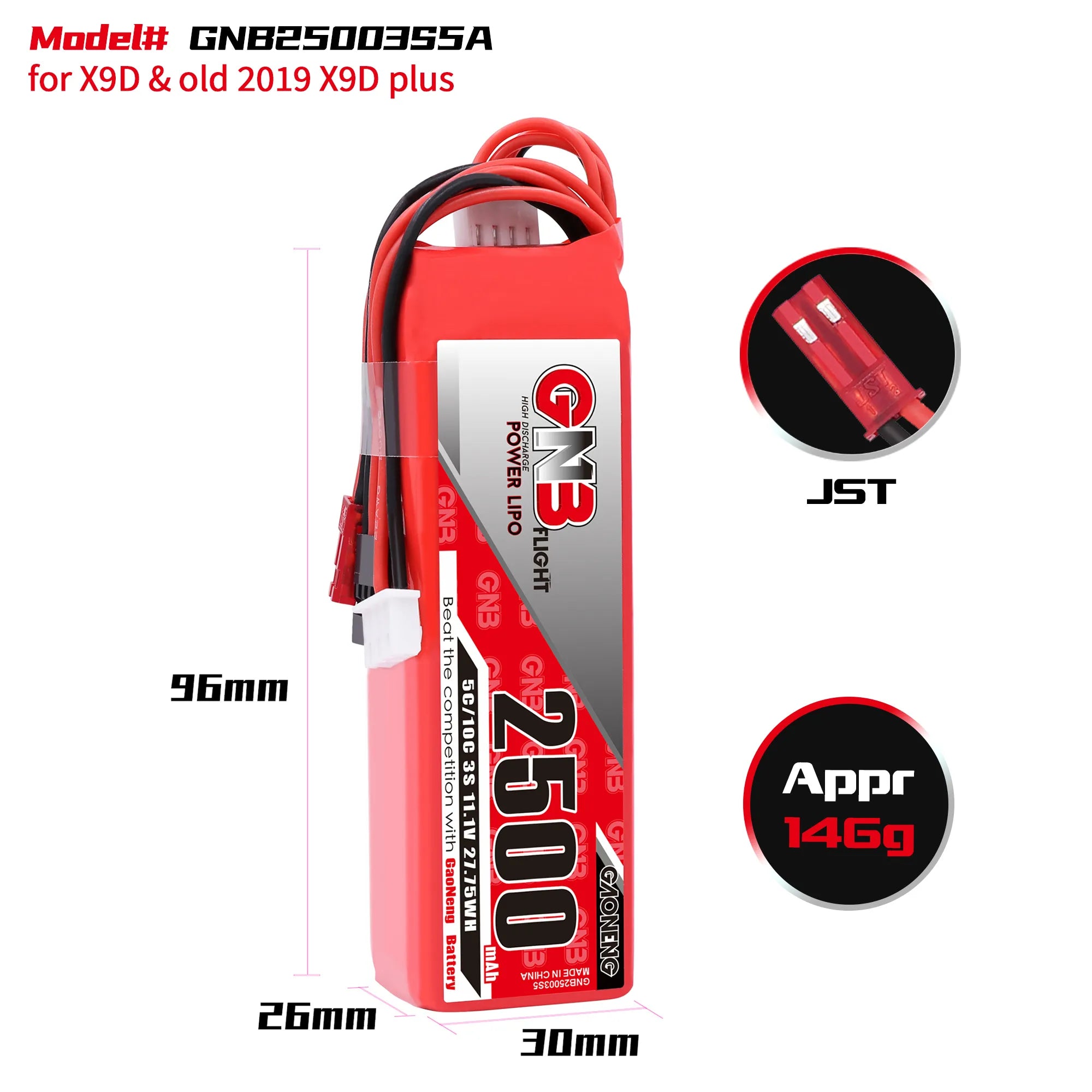 Hot Deal: Taranis X9D & 2019 X9D Plus 2500mAh 3S 5C LiPo Battery [DG]