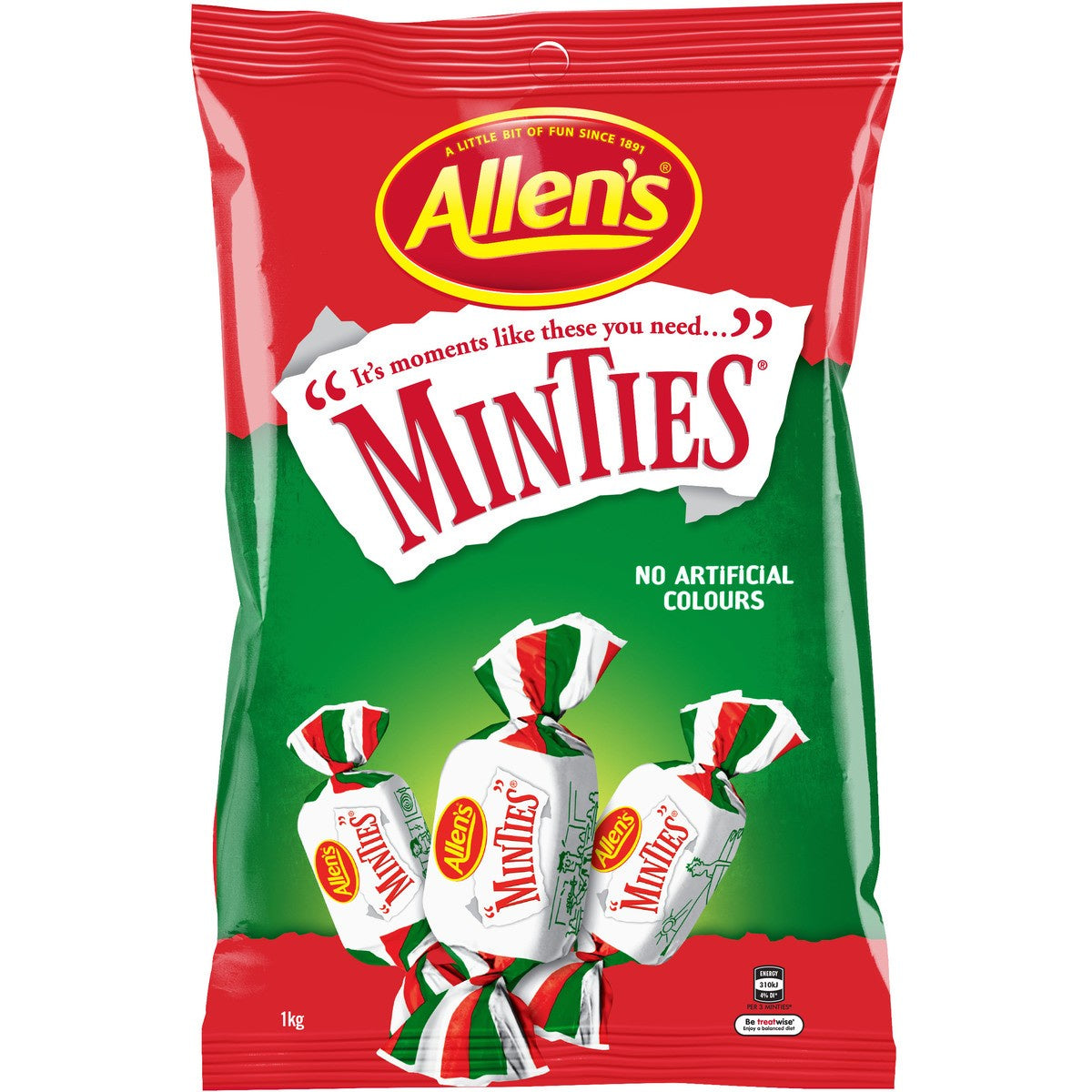 Allen's Chewy Minties - 150g Bag of Minty Refreshment