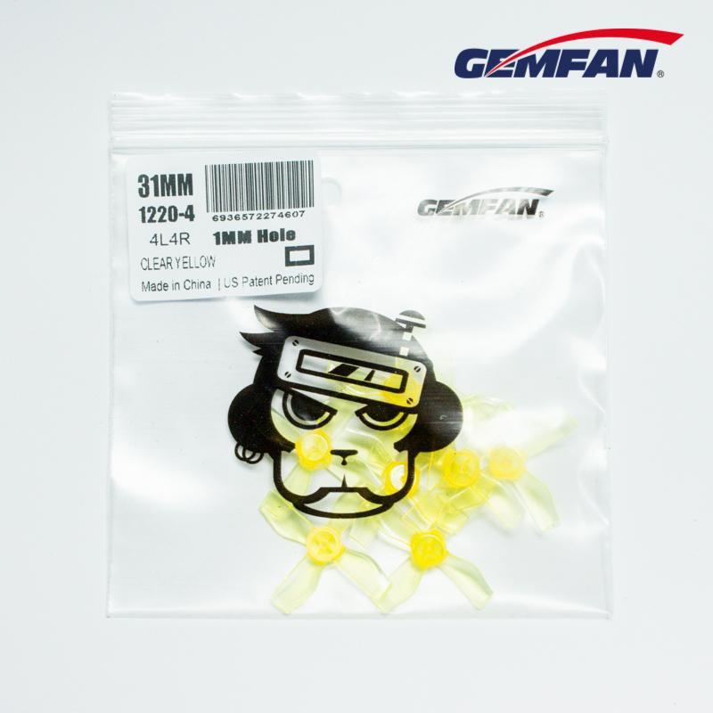 Gemfan 1220-4 31mm 1.2 4-Blade Racing Whoop Propellers with 1mm Shaft (4CW + 4CCW) - Great for Micro Drones