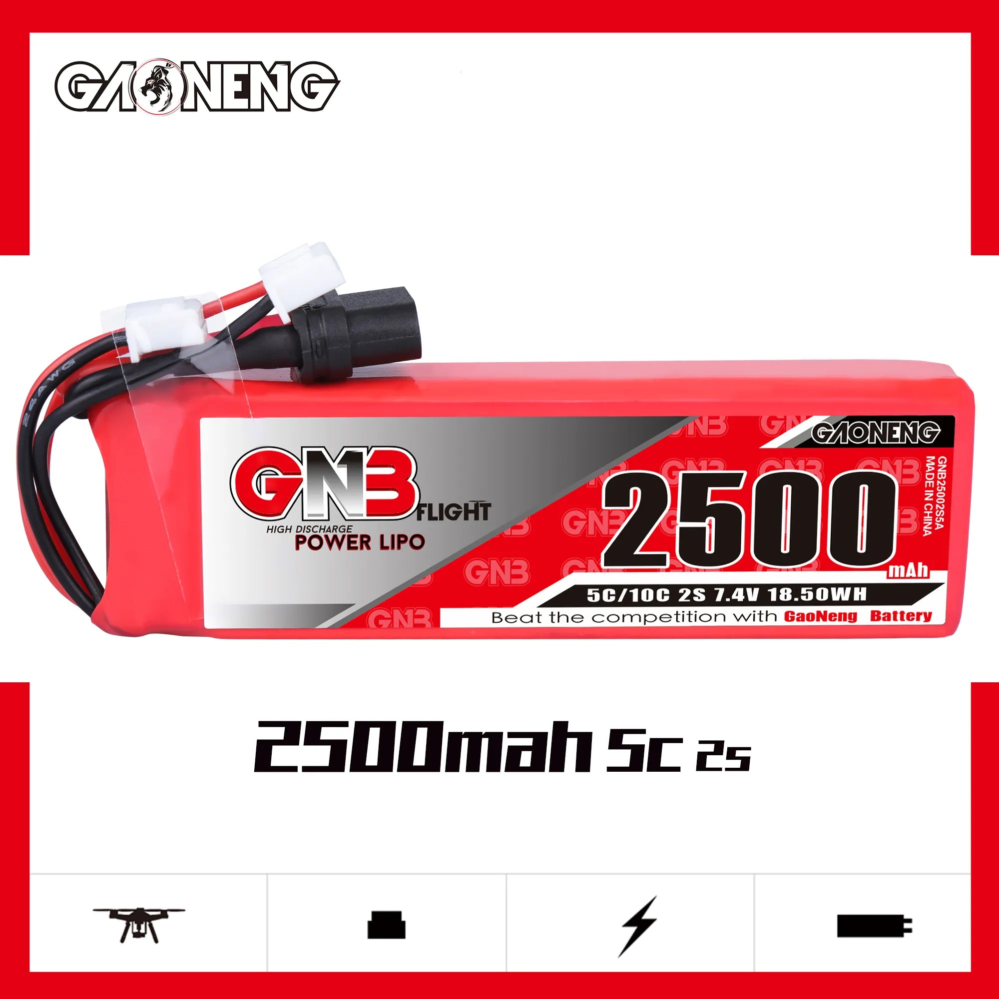 Hot Deal! 2019 Taranis X9D 2500mAh 2S 5C LiPo Battery [DG]