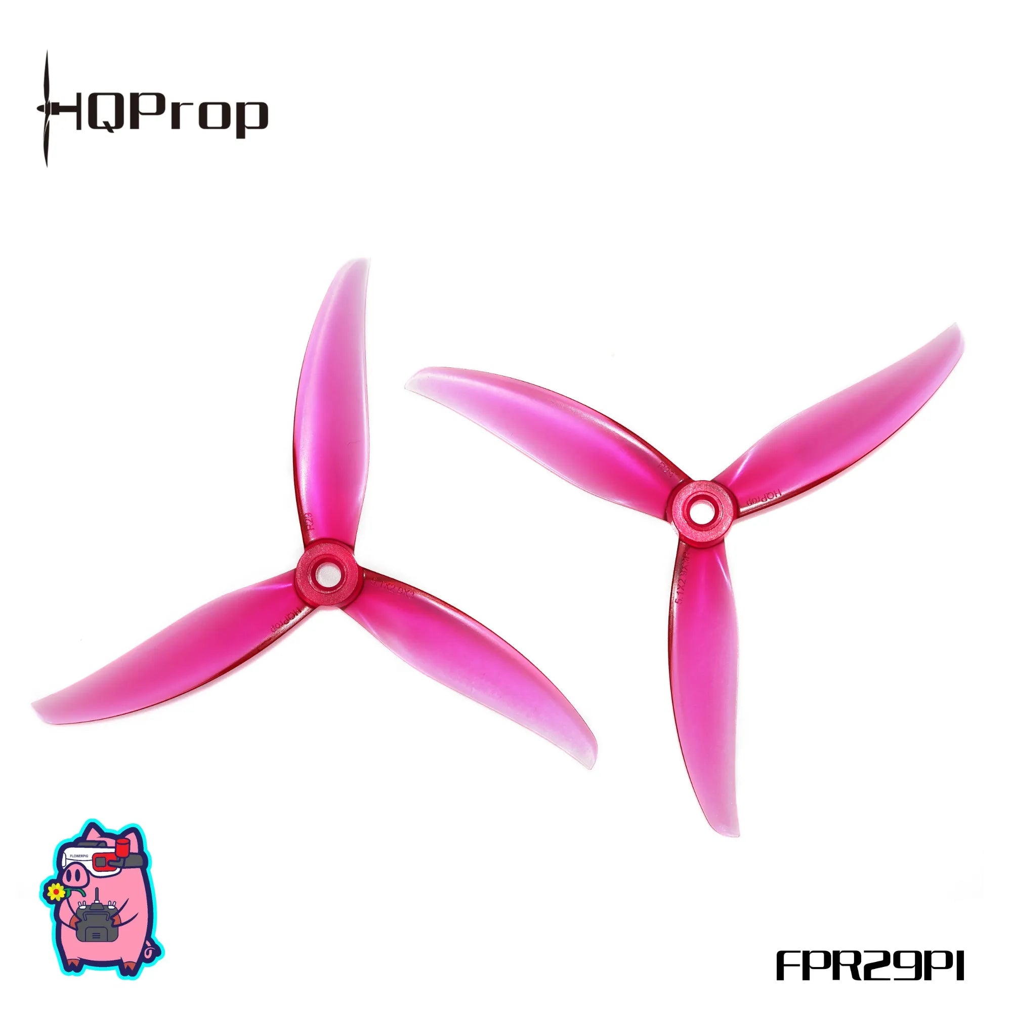 HQProp FlowerPig 5.1 - inch 3 - Blade Polycarbonate Propellers (2 CW + 2 CCW)