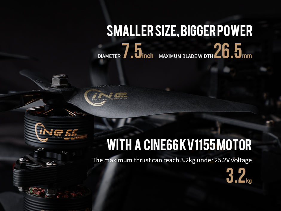 T-Motor 7.5x4.6 Cinematic Tri-Blade Carbon Nylon Propellers (1 CW + 1 CCW)