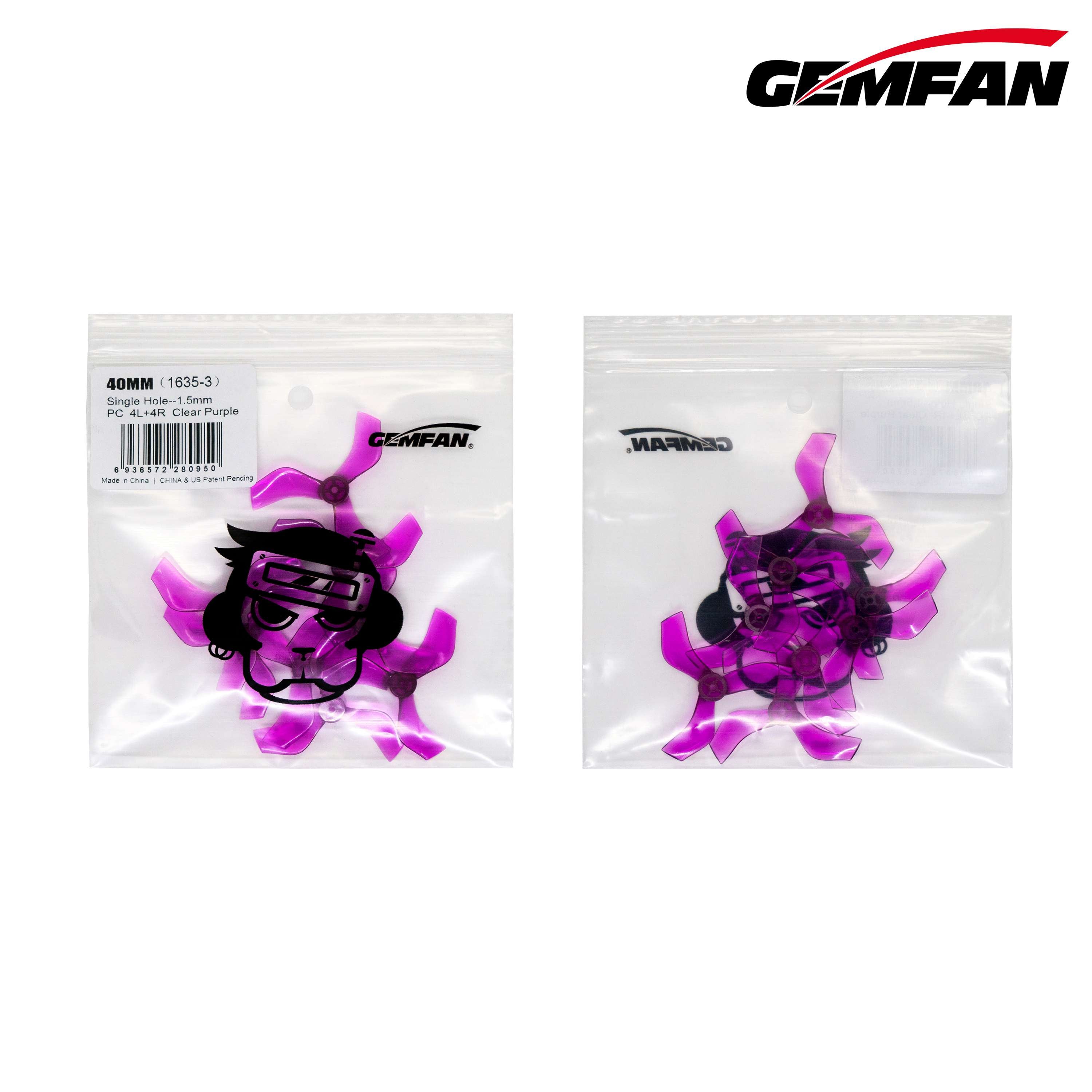 Gemfan 1635-3 40mm 1.6 3-Blade Racing Whoop Propellers (4CW + 4CCW) - Ideal for Micro Drones