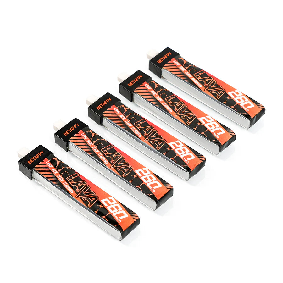 BetaFPV LAVA 1S 260mAh 80C High - Performance Drone Battery (Pack of 5)