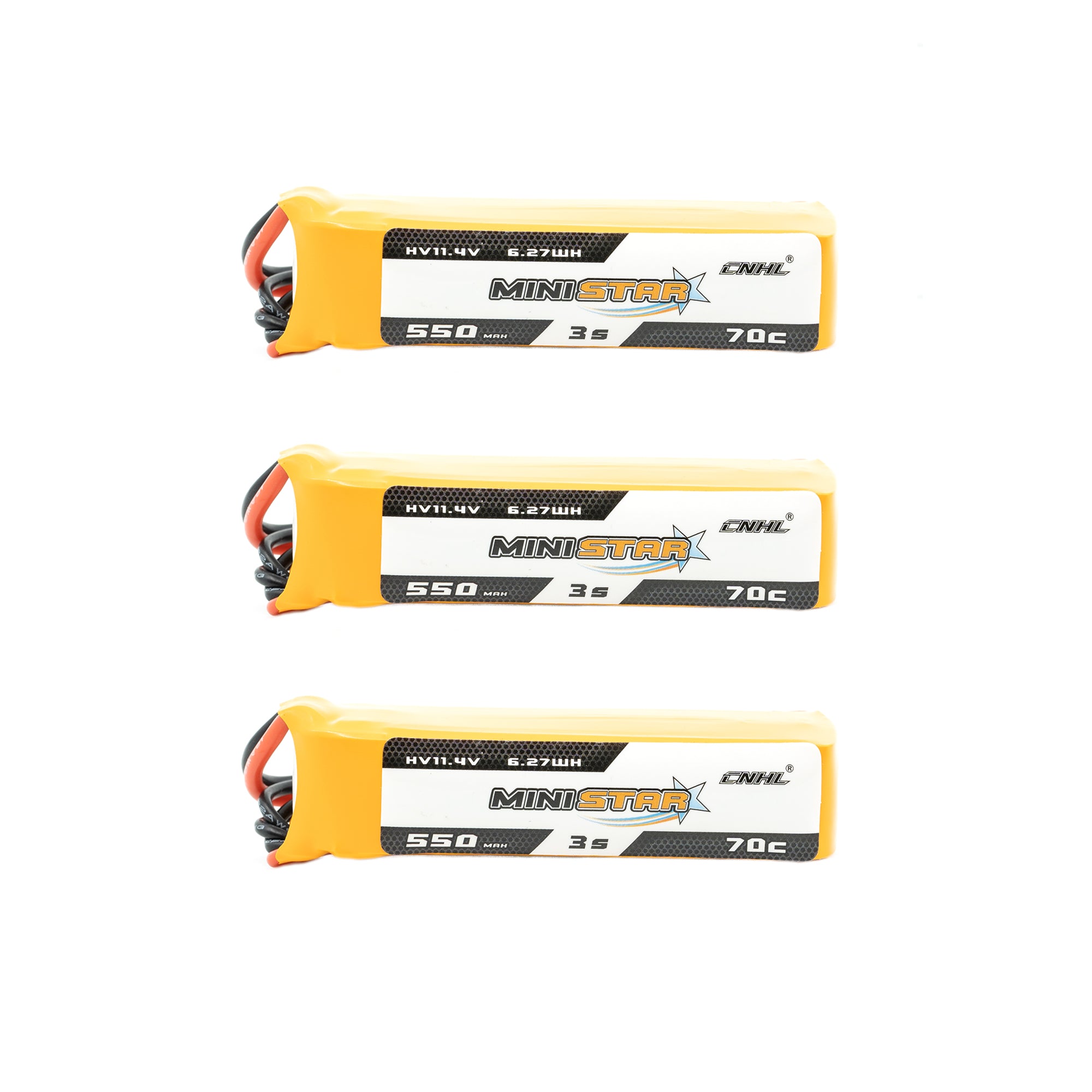 Hot Deal! Chinahobbyline CNHL Ministar 550mAh 11.4V 3S 70C HV Lipo Battery (3 Pack)