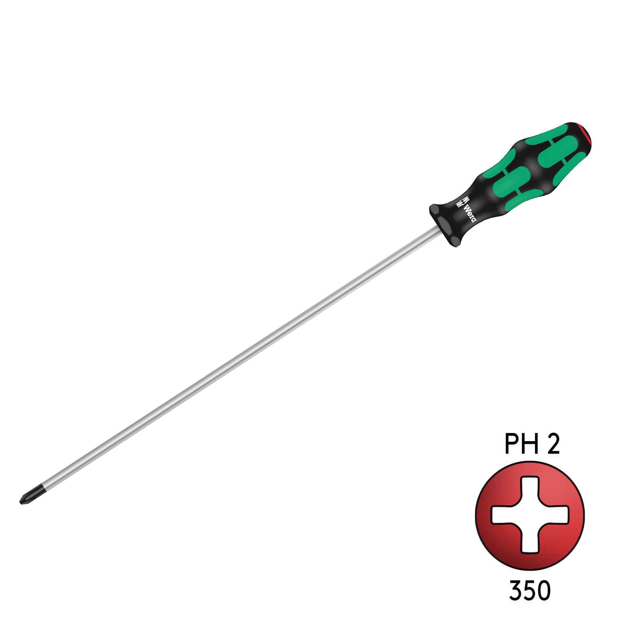 Wera 350 PH 2 Extra Long 300mm High - Quality Phillips Screw Driver