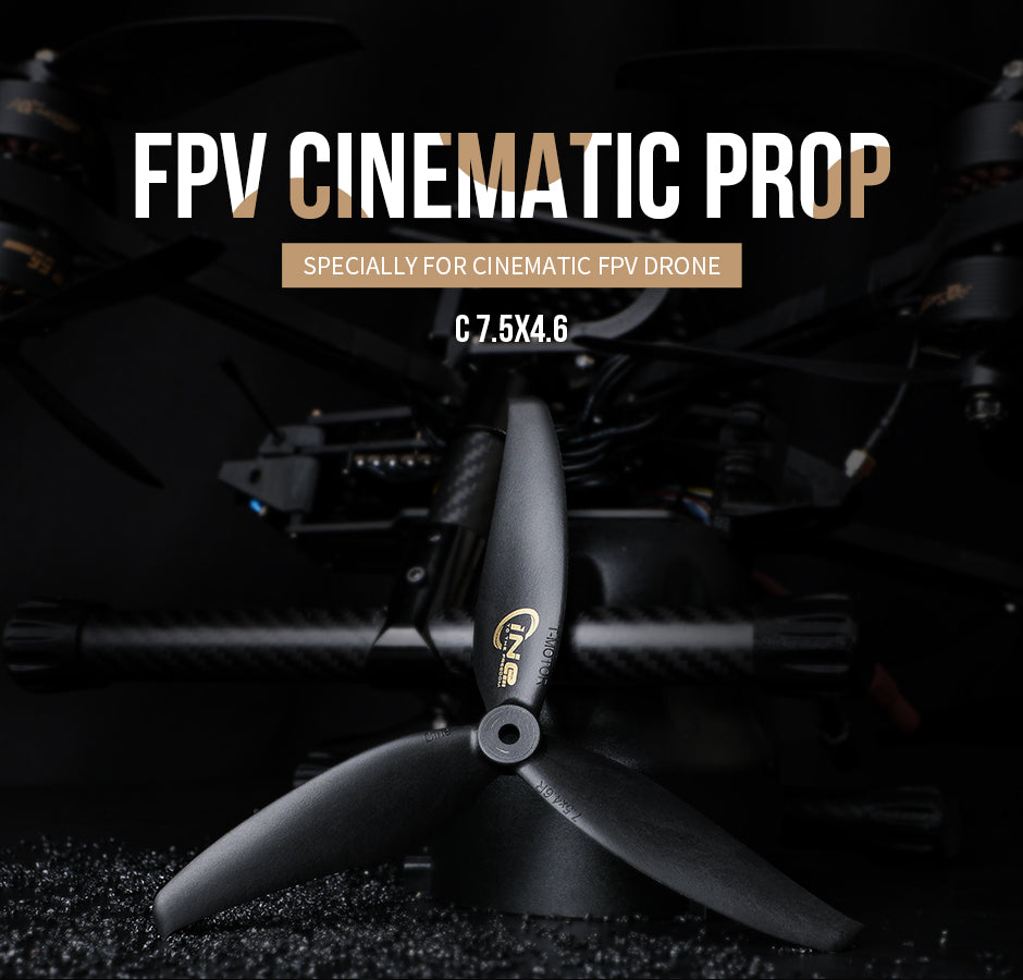 T-Motor 7.5x4.6 Cinematic Tri-Blade Carbon Nylon Propellers (1 CW + 1 CCW)