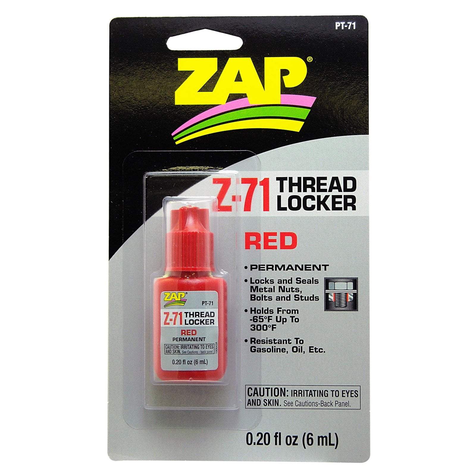 ZAP PT71 Z-71 Red Thread Locker Loctite - 0.2oz Premium Vibration-Resistant Adhesive