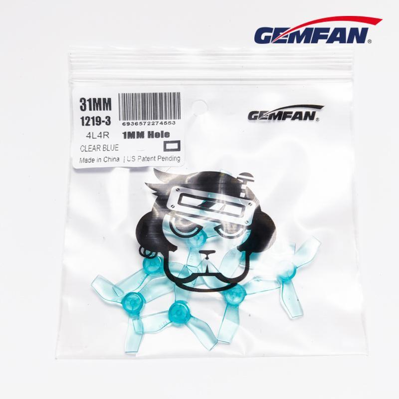 Gemfan 1.2x1.9 3-Blade Micro Whoop Propellers 1mm Shaft (4CW + 4CCW) for Racing