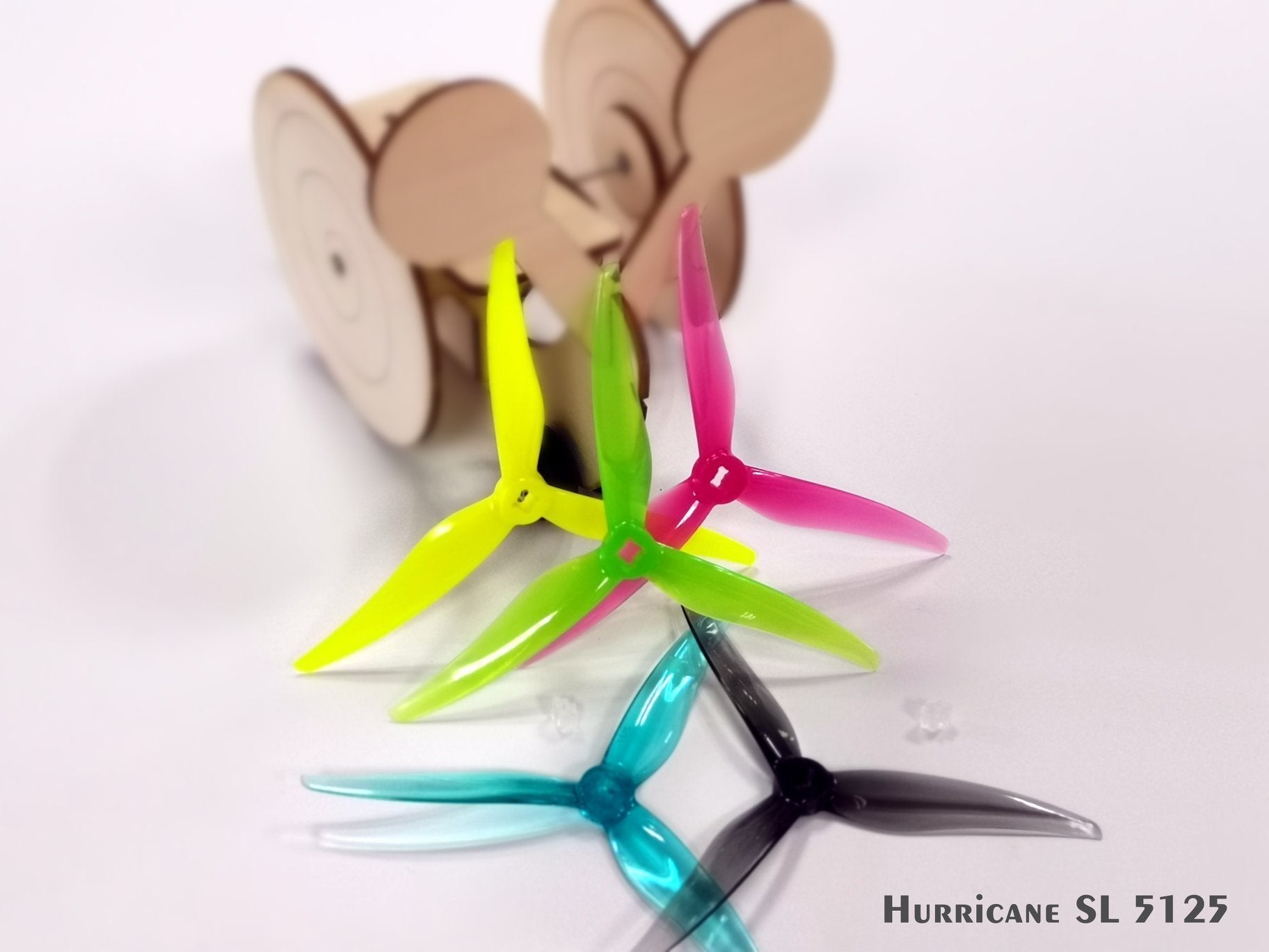 Gemfan Hurricane Tri-Blade SL 5125 5.1 Propellers w/M5 Adapters - 2.0mm Shaft (2CW + 2CCW) - Hot Deal