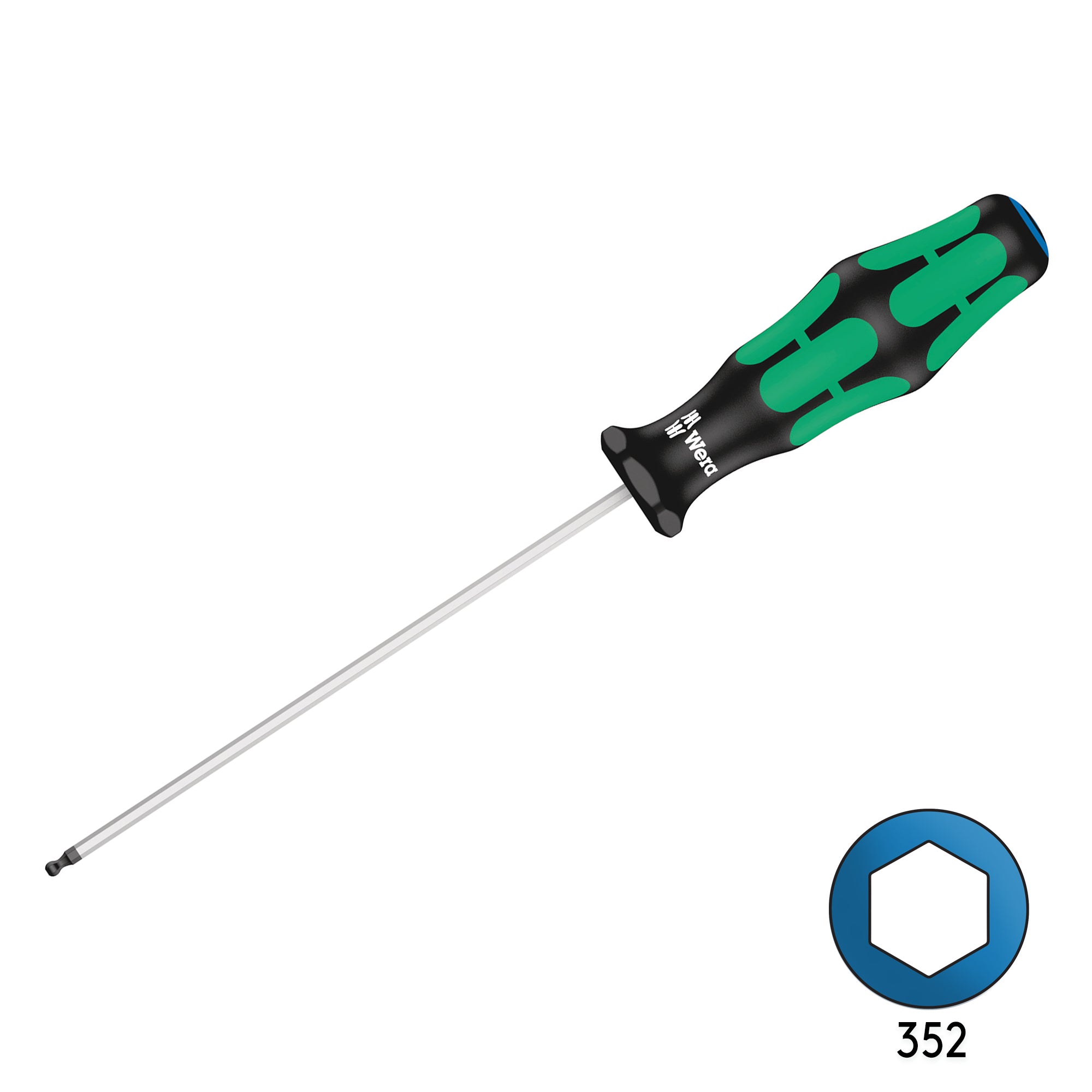 Wera 352 2mm x 100mm High - Quality Ball End Hex Screw Driver