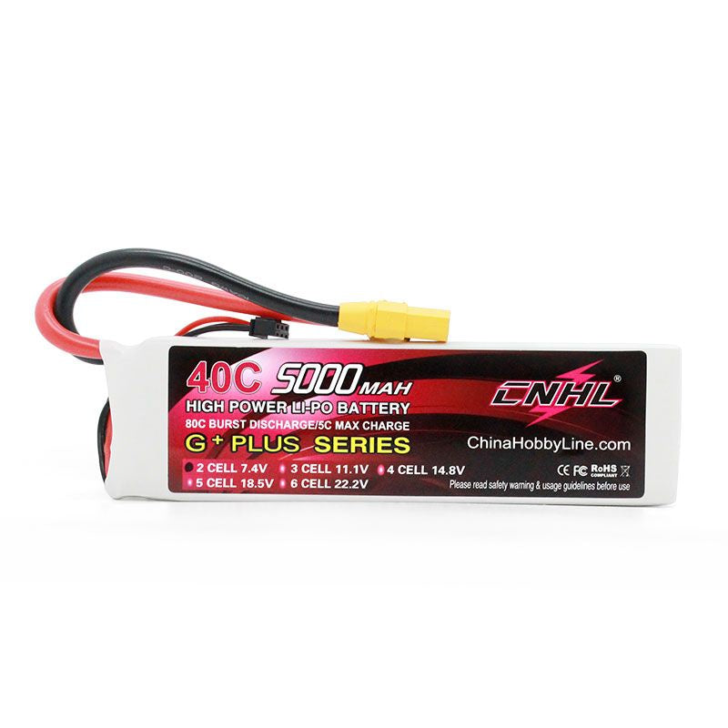 Hot Sale! 5000mAh 7.4V 2S 40C Lipo Battery with XT90 Connector for Electronic Devices