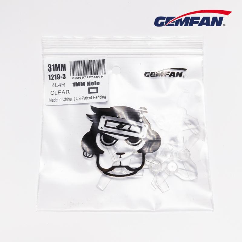 Gemfan 1.2x1.9 3-Blade Micro Whoop Propellers 1mm Shaft (4CW + 4CCW) for Racing